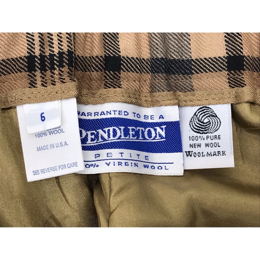 Pendleton Plaid Shorts Womens Size 6 Petite Pleated USA Vintage High Waist - Picture 4 of 8